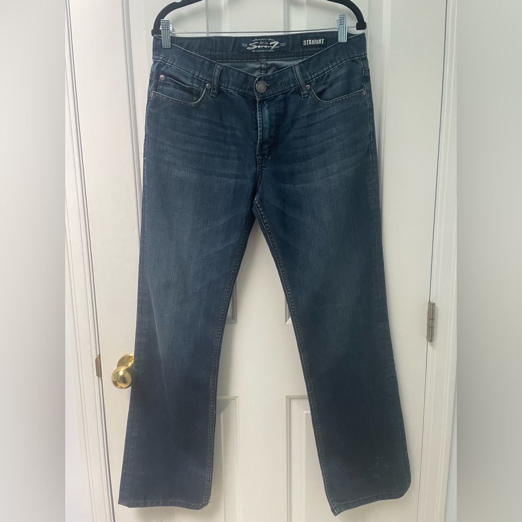 32”X 31” Seven7 Dark Blue Jeans - Classic Straight Fit